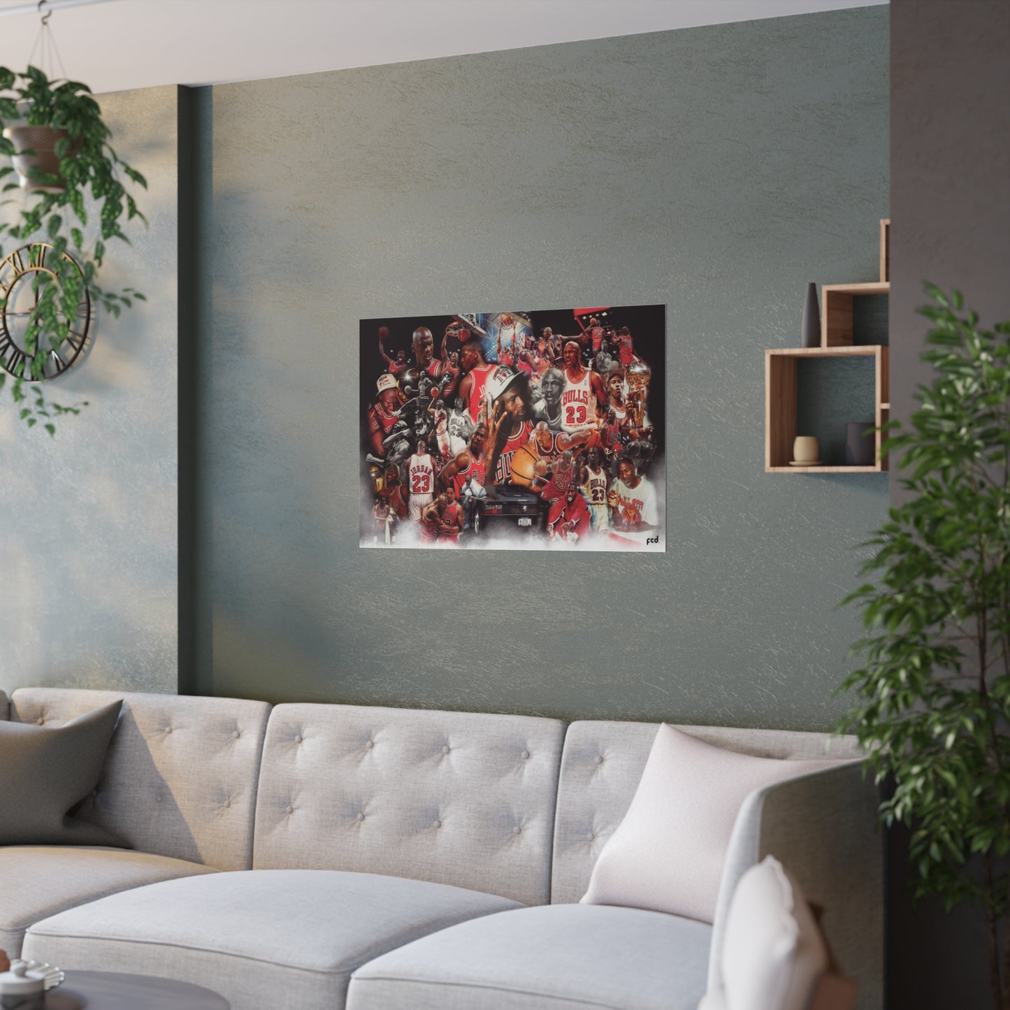 'MJ GOAT COLLAGE' Satin Poster Print