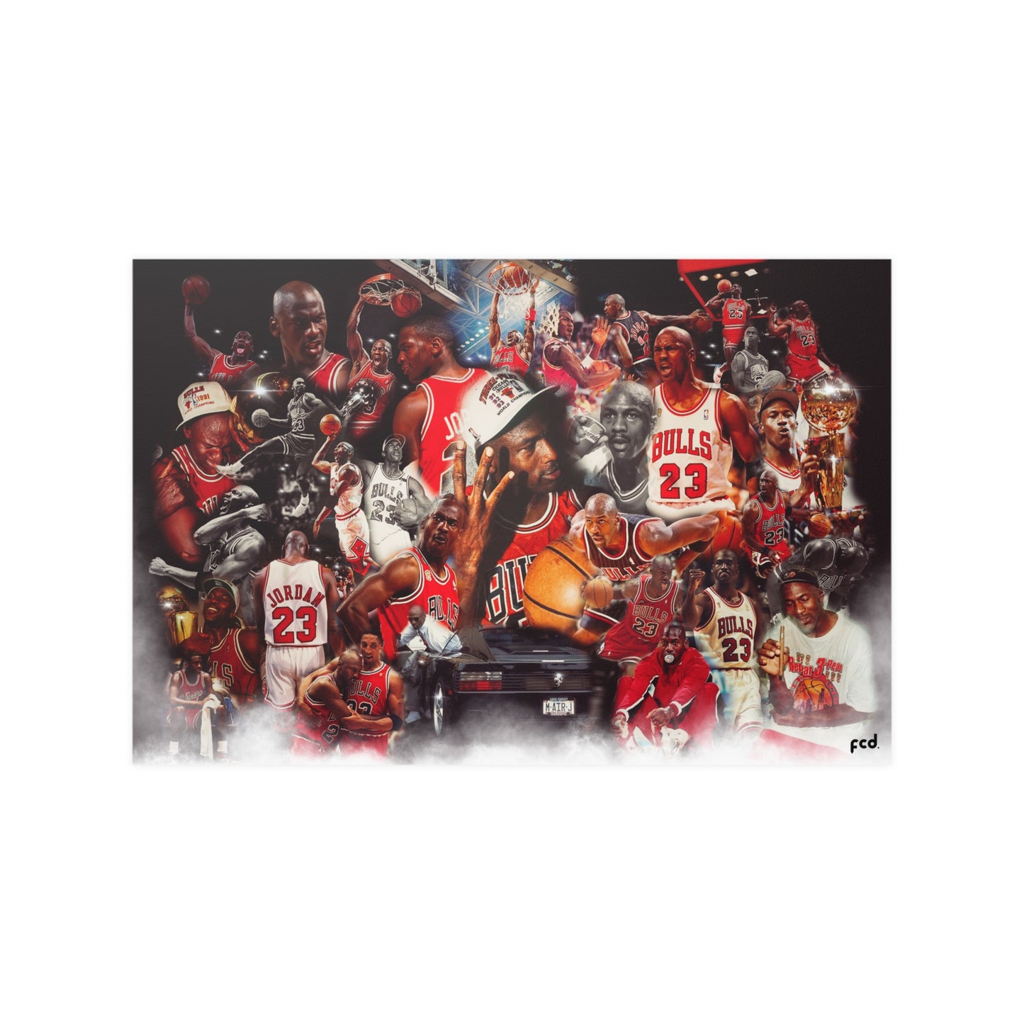 'MJ GOAT COLLAGE' Satin Poster Print