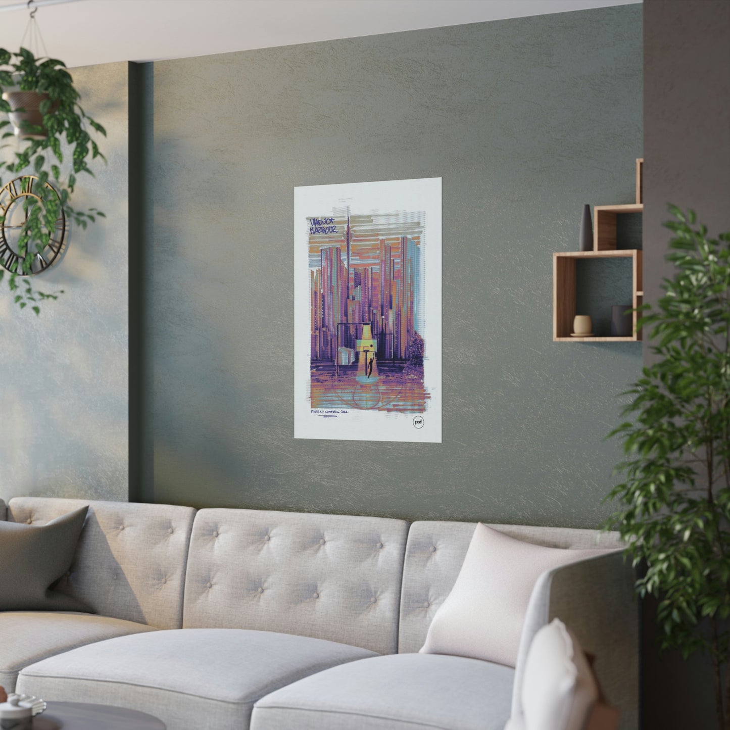 'VIADUCT HARBOUR' Satin Poster
