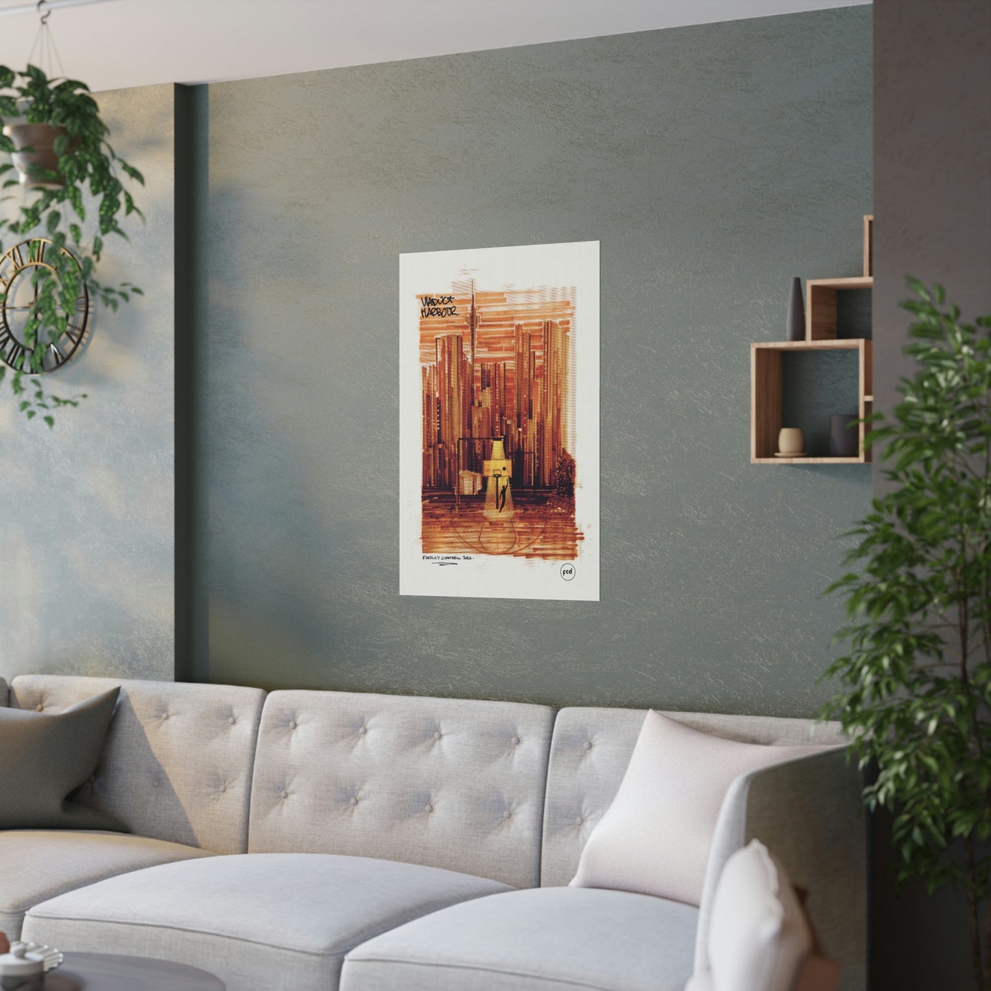 'VIADUCT HARBOUR' Satin Poster